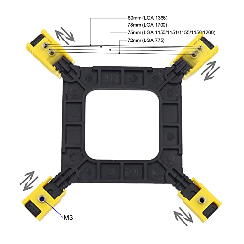 GENNEL Adjustable Motherboard Backplate, CPU Heatsink Mounting Base, Radiator Holder Backplate for Intel LGA 775 1150 1155 1156 1200 1366 1700 - Image 2