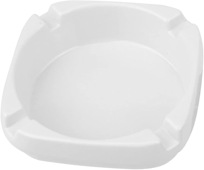 صينية رماد مربعة بيضاء بتصميم بورسلين تقليدية للاستخدام المنزلي وفي كاريوكي المنزلي والهواء الطلق، متينة وعملية - Image 1