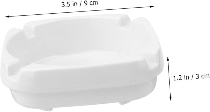 صينية رماد مربعة بيضاء بتصميم بورسلين تقليدية للاستخدام المنزلي وفي كاريوكي المنزلي والهواء الطلق، متينة وعملية - Image 3