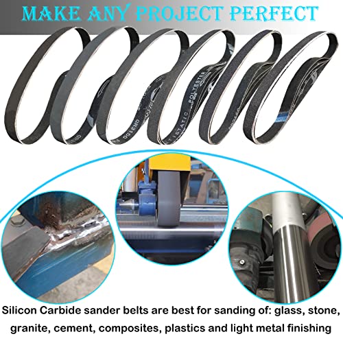 Tonmp 24 PCS 1 x 30 Inch Silicon Carbide Sanding Belts Assortment- 80, 120, 240, 400, 800, 1000 Grits Premium Sander Belts For Knife Sharpening and Metalworking - Image 5