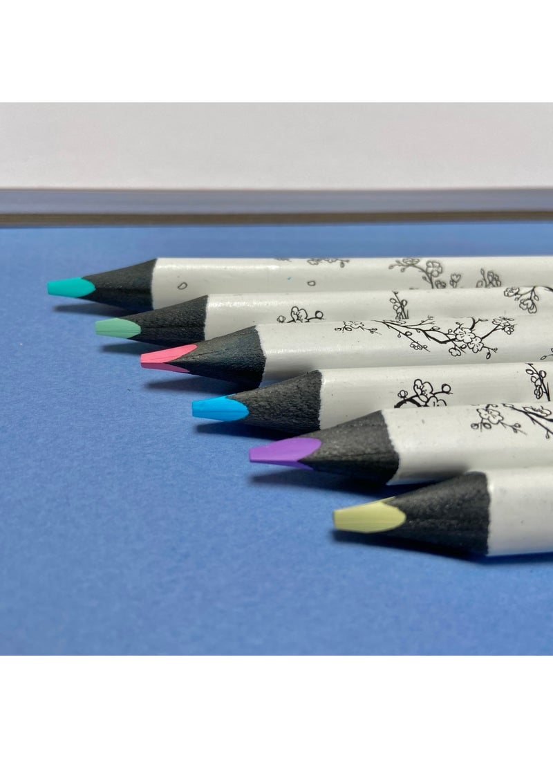 Bruno Visconti Sketch&art Professional Coloring Pencil Thick Body 4 mm g afit Spring Landscape 6 Colors  - Image 2