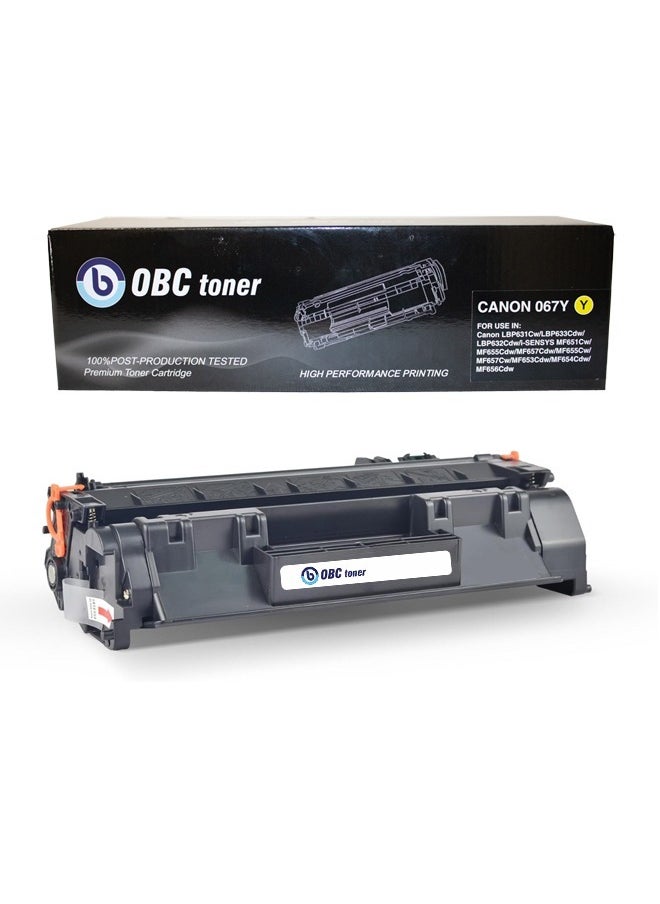 OBC OBC Toner Cartridge Compatible with CANON 067 - Yellow ensures high-quality printing and rich colors. Print capacity up to 1250 pages.  - Image 2