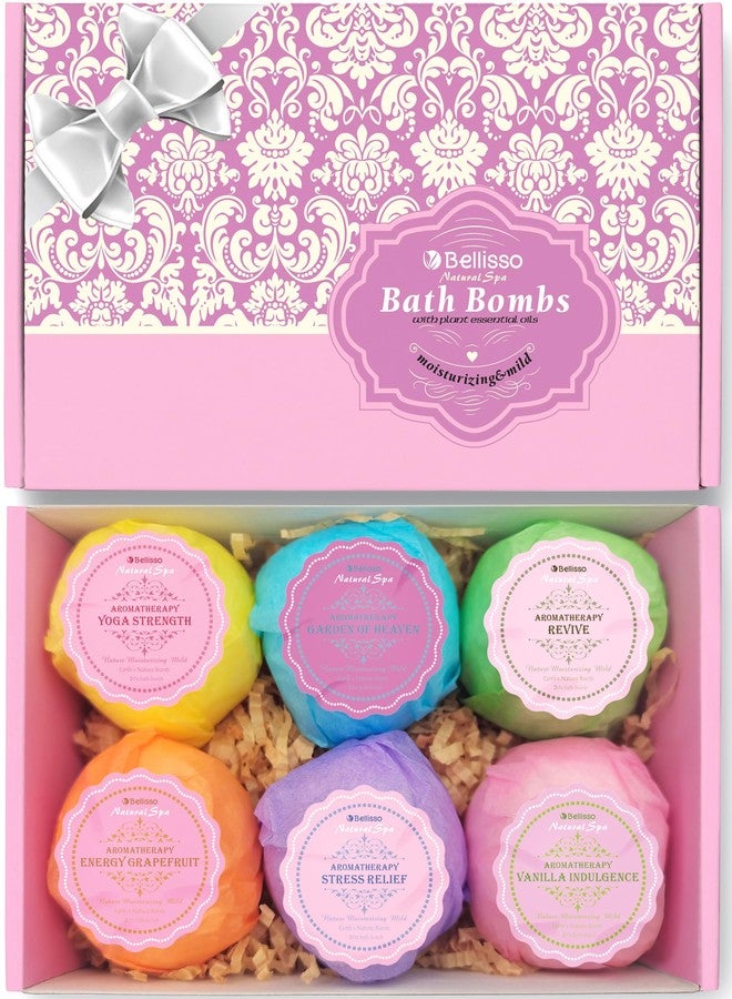 BELLISSO Bath Bombs Gift Set - 6 Bubble Bath Fizzies (6 x 2oz) with Natural Dead Sea Salt Cocoa and Shea Essential Oils - Best Gift Idea for Birthday, Mom, Woman, Girl, Him, Kids - Image 1