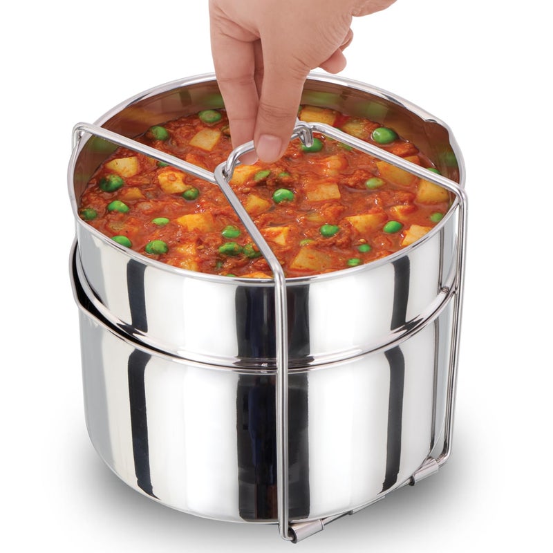 Hawkins طقم هاوكينز من الفولاذ المقاوم للصدأ ذو الطبقين، فاصل الطهي، أواني الطهي بالضغط، فضي (SDS3)، 1.275 لتر - Image 1