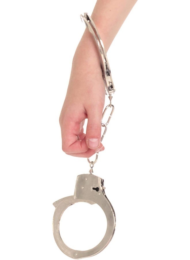 2 pcs Metal Handcuffs With Keys Toy Police Costume Prop Accessories - Image 2