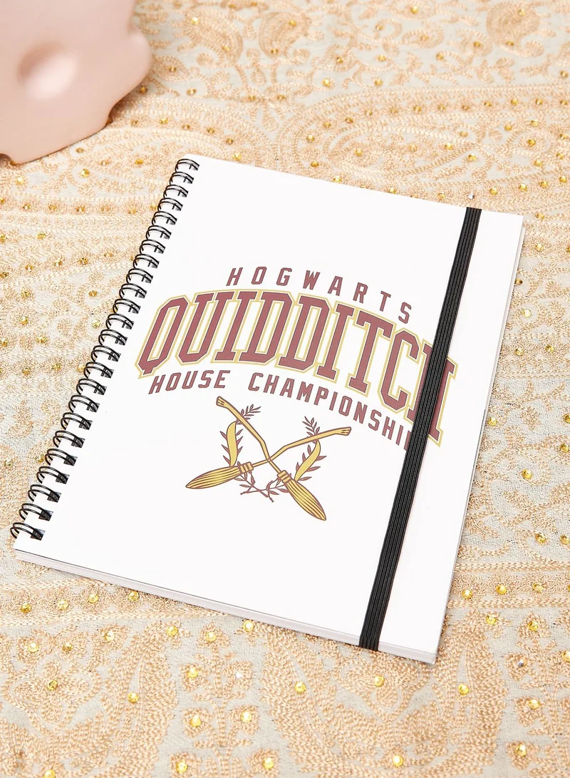 Typo White Printed Spiral Notebook Elastic
