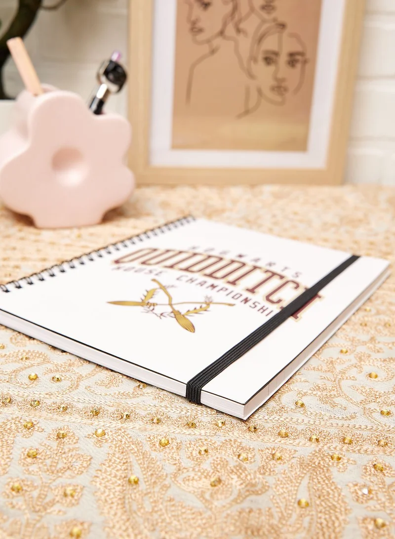 Typo White Printed Spiral Notebook Elastic