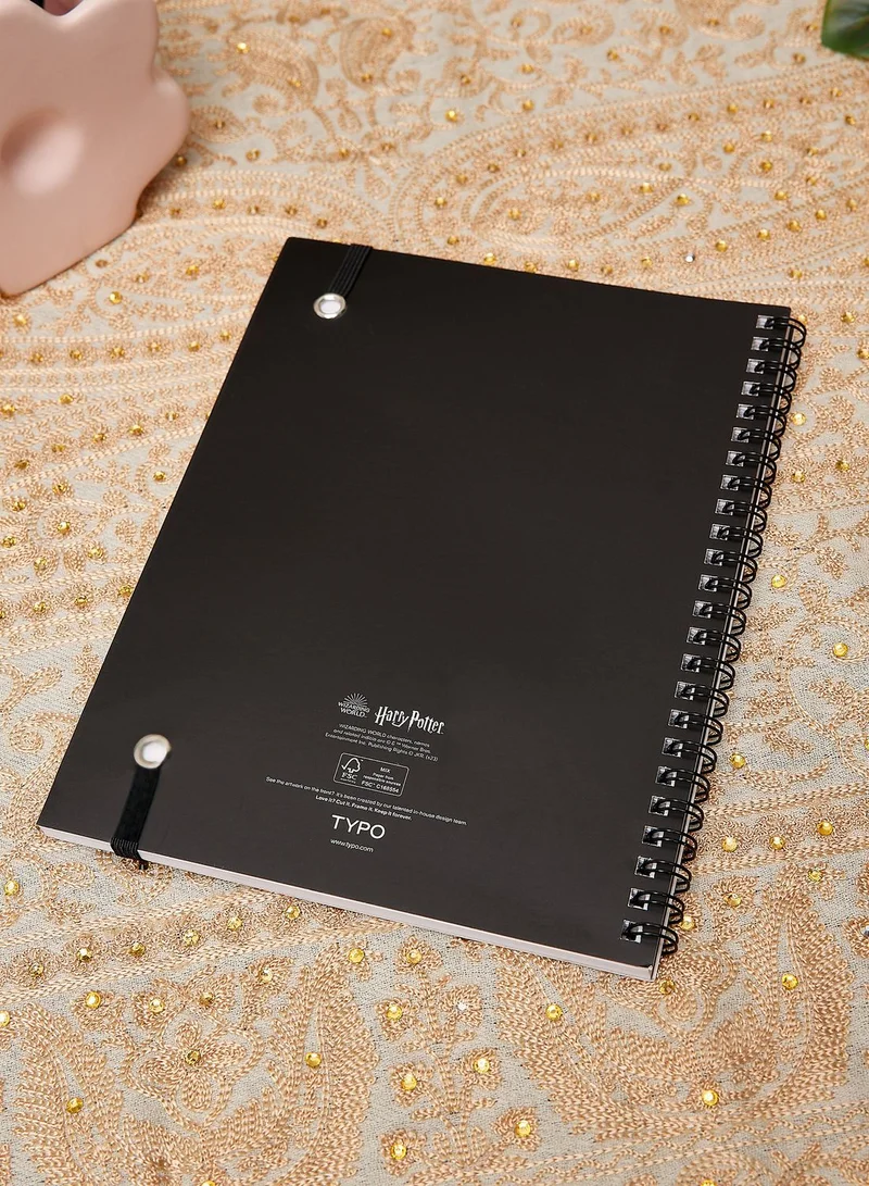 Typo White Printed Spiral Notebook Elastic