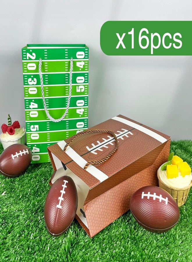 KEEPARTY 16PCS Football Gift Bags with Handles have Two Different Classic Patterns for Sports Game Parties Easy Carry Wide Applications Perfect Football Gift Bags Bulk and Party Favors - Image 3