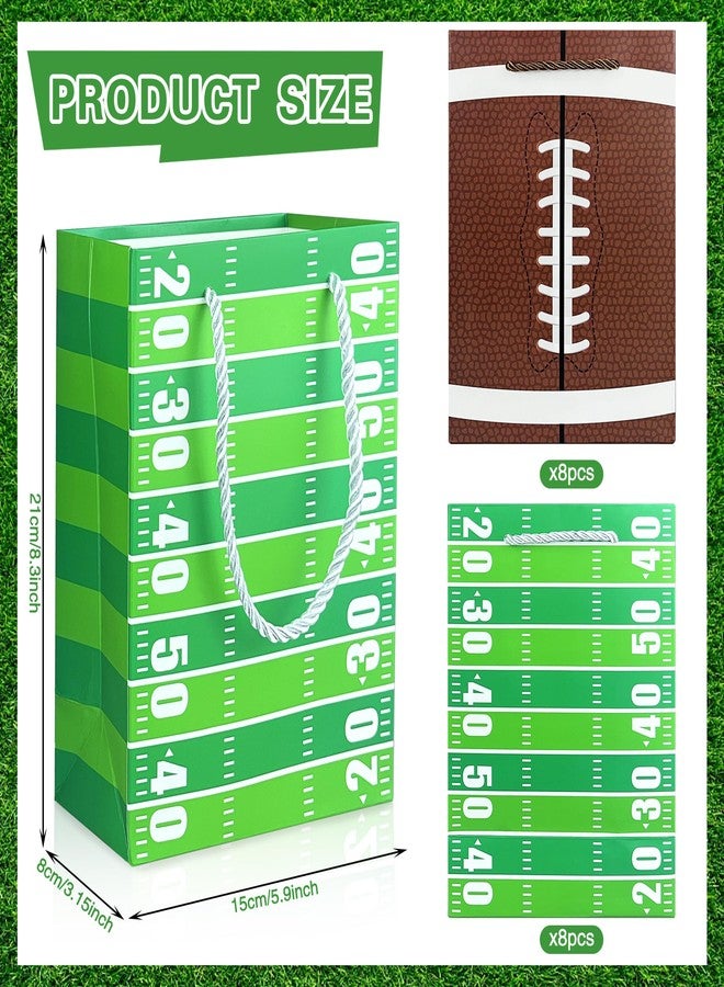 KEEPARTY 16PCS Football Gift Bags with Handles have Two Different Classic Patterns for Sports Game Parties Easy Carry Wide Applications Perfect Football Gift Bags Bulk and Party Favors - Image 2