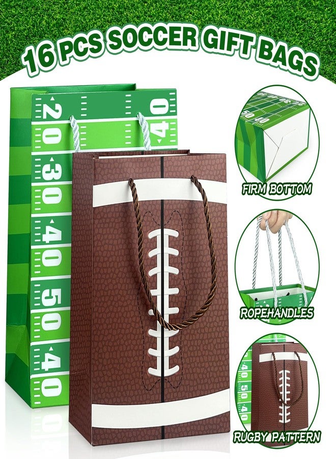 KEEPARTY 16PCS Football Gift Bags with Handles have Two Different Classic Patterns for Sports Game Parties Easy Carry Wide Applications Perfect Football Gift Bags Bulk and Party Favors - Image 4