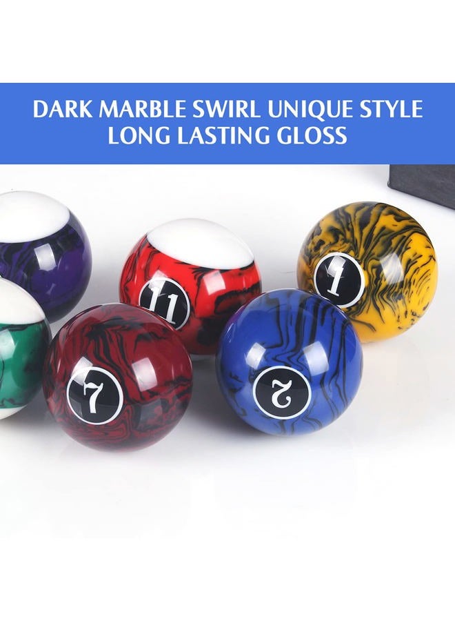 VSSAL Billiard Balls Set Pool Table Balls Marble-Swirl Style 16 Ball Set - Image 3