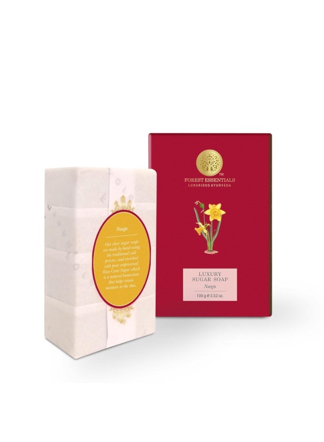 Forest Essentials Nargis Soap | Ayurvedic Scented Handmade Bath Soap | Gently Cleanses & Softens Skin | With Natural Oils & Raw Cane Sugar - Image 2