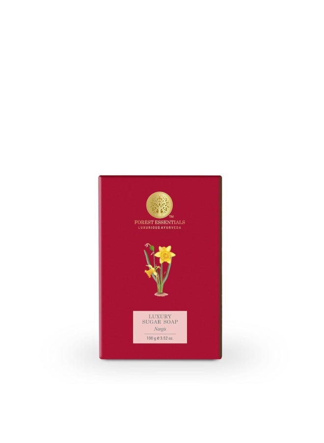 Forest Essentials Nargis Soap | Ayurvedic Scented Handmade Bath Soap | Gently Cleanses & Softens Skin | With Natural Oils & Raw Cane Sugar - Image 1