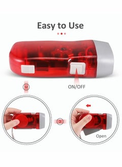 Y&D Hand Crank Flashlight No Battery Shake with LED Bright Light for Camping Home Car Gear Self Powered Charging Torch Dynamo, Yellow, Red, Grey, Blue 4 PCS  - Image 3