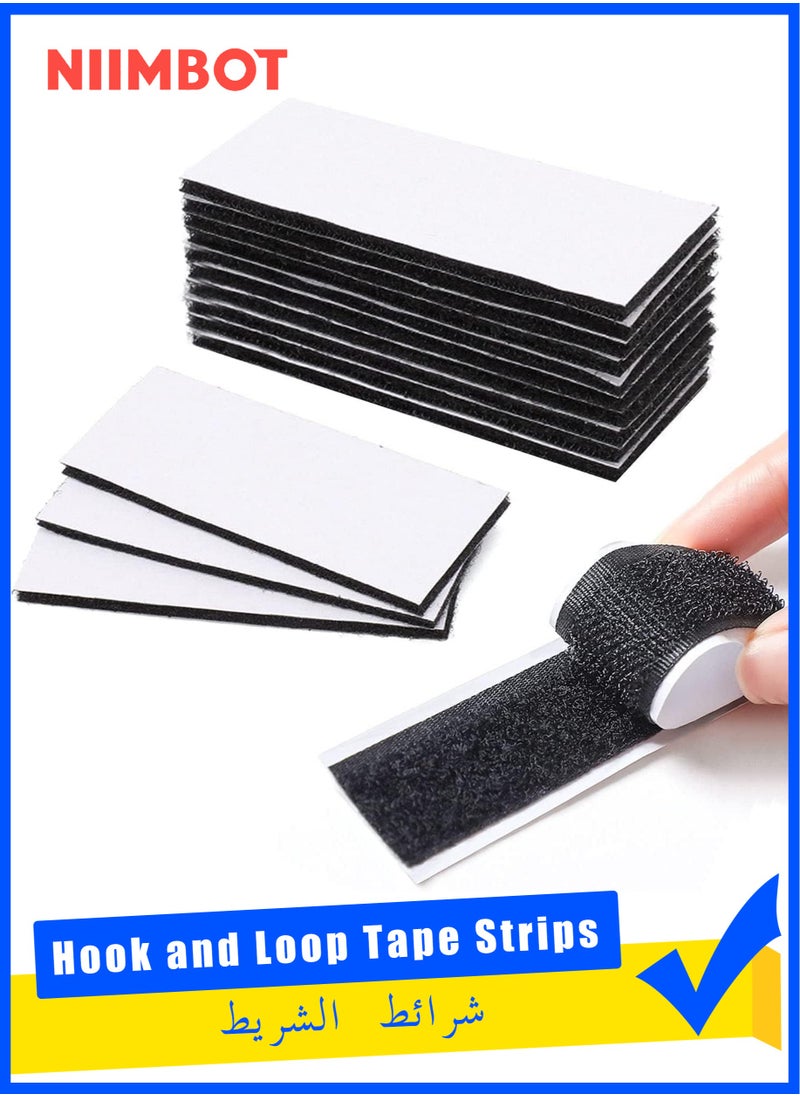 NIIMBOT 20 Pcs Hook and Loop Tape Strips, with Adhesive Sticky Back Fastener, Heavy Duty Double Side Mounting Tape Industrial Strength Interlocking Tape for Home School Office, 1.2x4 inch  - Image 1