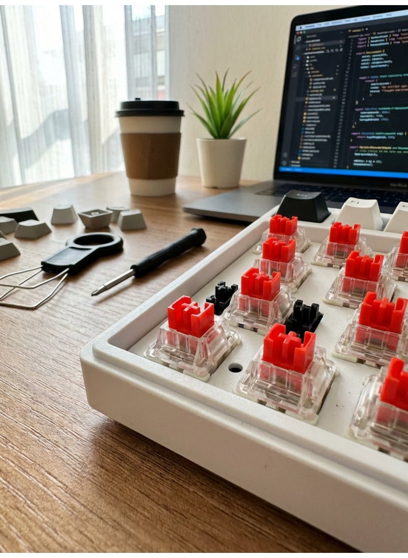 DRAKLAW 30 Pcs KeyBoard Switch Red Switches 3 Pin Key Switch - Cherry MX Equivalent DIY Replaceable Switches for Mechanical Keyboard 45gf Linear/RGB/Dustproof - Image 4