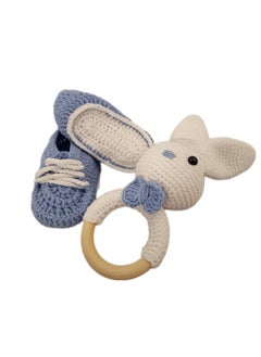 Pikkaboo Pikkaboo-Heavenly Hugs Mr. Rabbit Handmade Crochet Teether and Booties  - Image 3