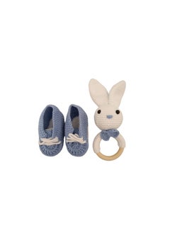 Pikkaboo Pikkaboo-Heavenly Hugs Mr. Rabbit Handmade Crochet Teether and Booties  - Image 1