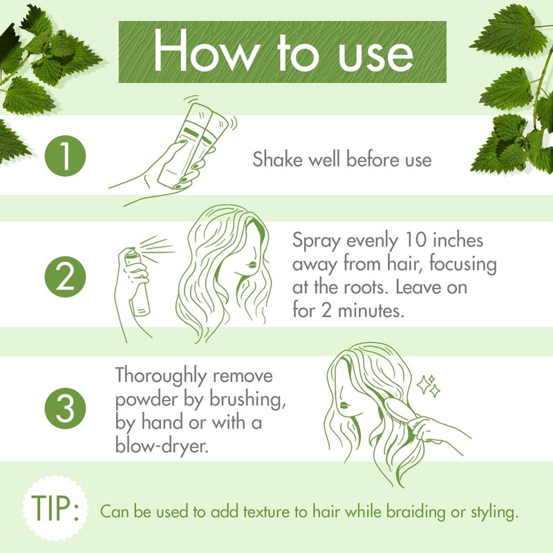 كلوران Dry Shampoo with Nettle for Oily Hair and Scalp, Regulates Oil Production, Paraben u0026 Sulfate-Free, Travel Size, 1 oz. - Image 4