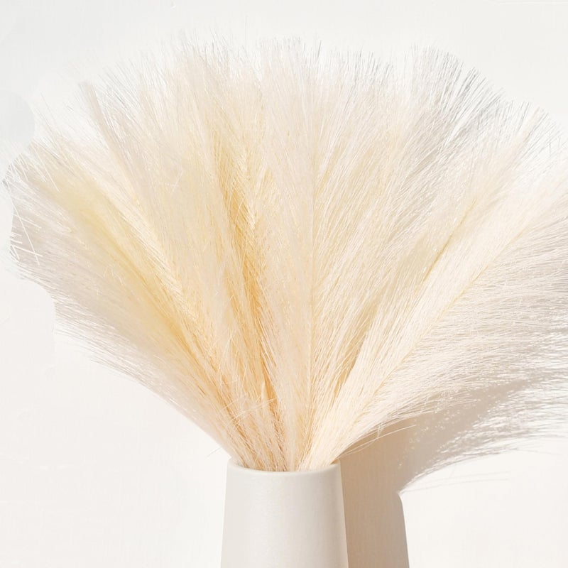 Mandys Ivory Silk Pampas Grass Bouquet 20 Stems 177in Fluffy Artificial Pampas with Bendable Stems for Valentines Day and New Year Decorations Wedding Centerpiece Home Boho Dcor