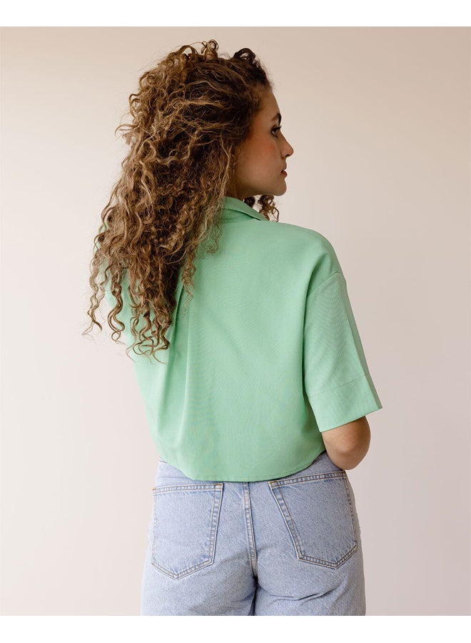In Your Shoe Mint Cropped Shirt - Image 1