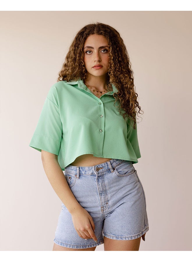 In Your Shoe Mint Cropped Shirt - Image 2