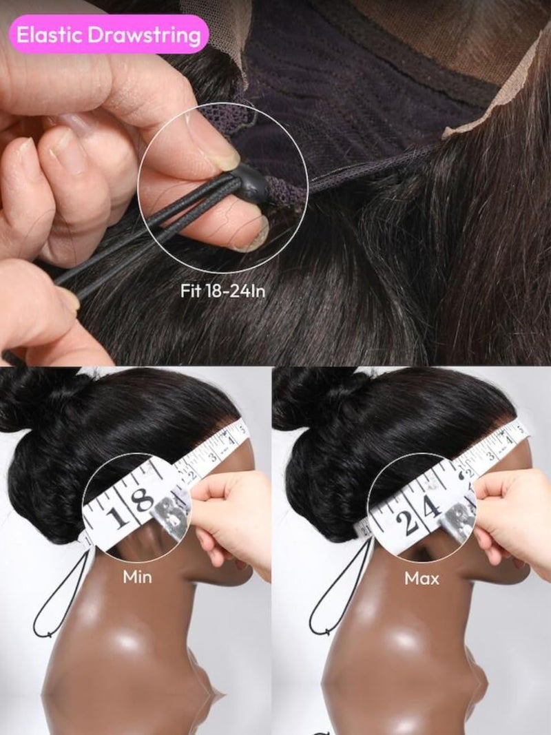 UNICE Yaki Straight Bob Human Hair Drawstring Wig Bye Bye Knots Glueless 7x5 Lace Front Wigs Human Hair Pre Plucked Pre Cut Bleached Knots Pre Everything Put On and Go Wig 10 inch - Image 3