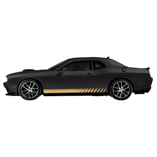 uuakarin Vinyl Car Side Skirt Decals Compatible for Dodge Challenger Side Body Car Decals Racing Stripes Sticker Stripe Graphics Car Body Side Door Decoration Racing Accessories (Sport, Gloss red) - Image 5
