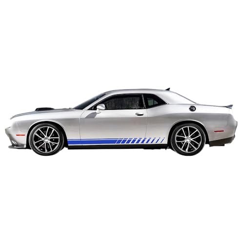 uuakarin Vinyl Car Side Skirt Decals Compatible for Dodge Challenger Side Body Car Decals Racing Stripes Sticker Stripe Graphics Car Body Side Door Decoration Racing Accessories (Sport, Gloss red) - Image 3