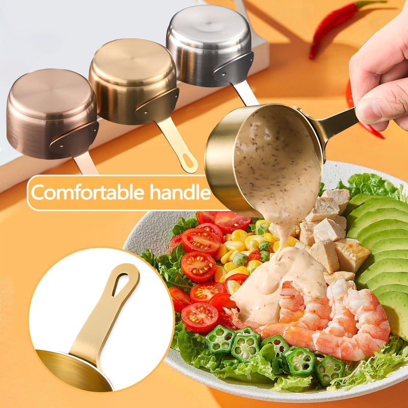 8pcs Stainless Steel Golden Dipping Sauce Cups With Handle 2.7oz - Image 2