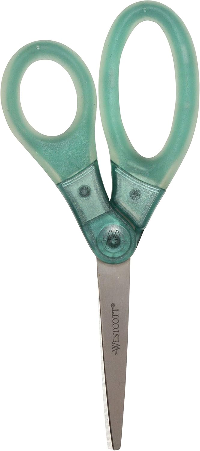 Westcott 8 GelGrip Multipurpose Scissors for Office and Home Green - Image 1
