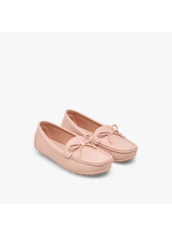 بابريكا Women's Bow Accent Slip-On Loafers