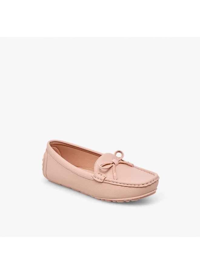 بابريكا Women's Bow Accent Slip-On Loafers