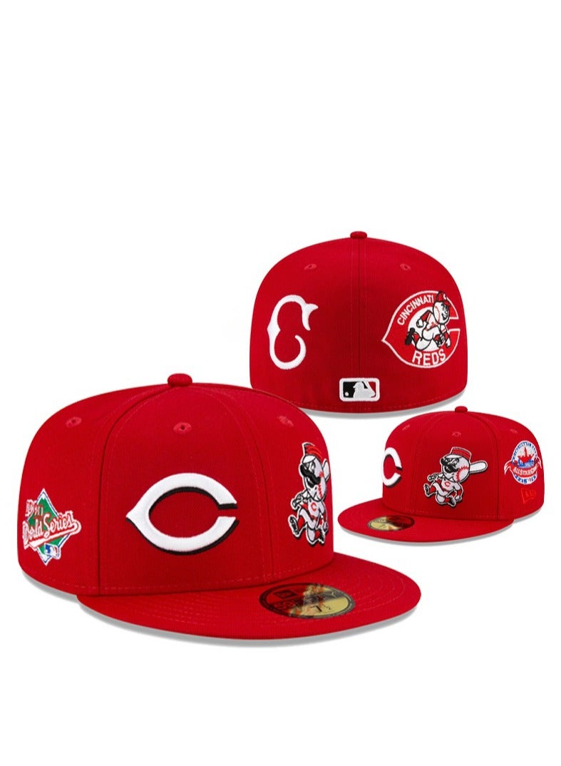 NEW ERA AA Quality Cincinnati Reds Red Flat - Brim Baseball Cap - 57.7cm 