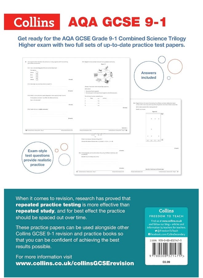 null - Collins AQA GCSE 9-1 Combined Science Higher Practice Papers: Ideal for the 2025 and 2026 exams - Image 1