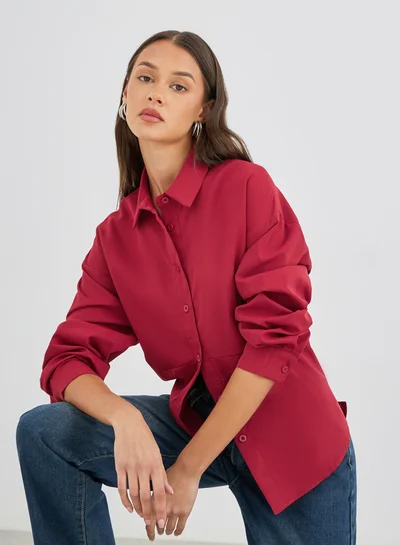 ستايلي قميص ستايلي بأكمام طويلة فضفاض