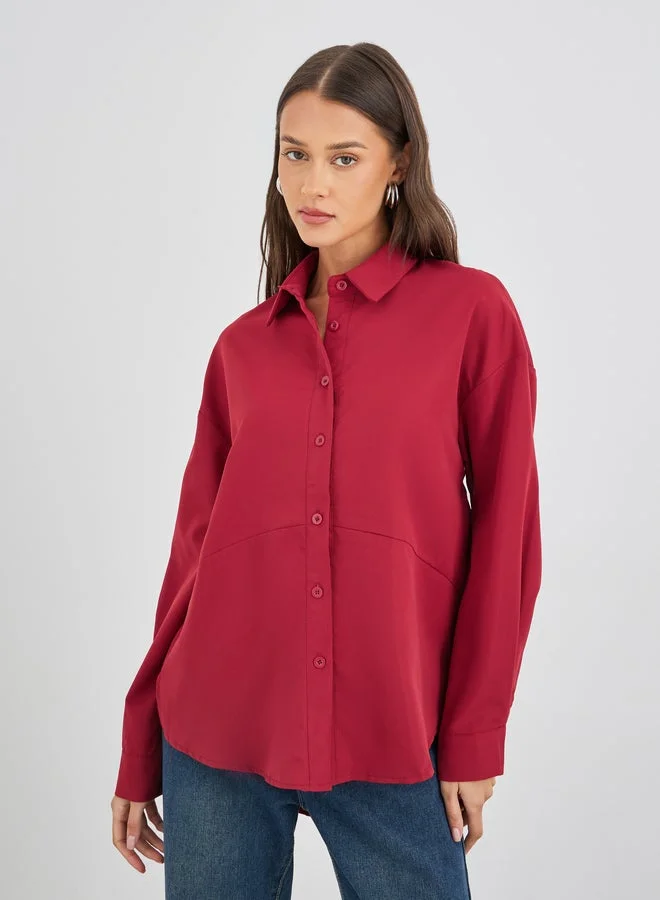 ستايلي قميص ستايلي بأكمام طويلة فضفاض