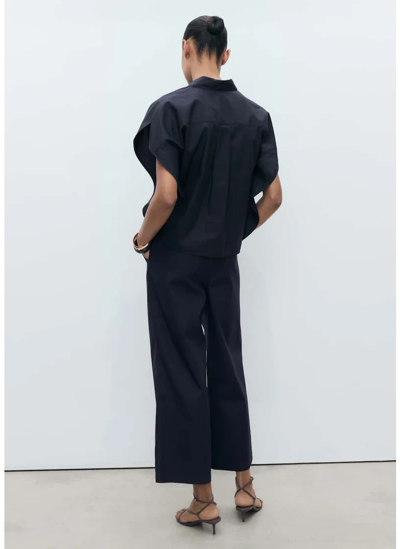 MANGO Oversized Short-Sleeved Shirt
