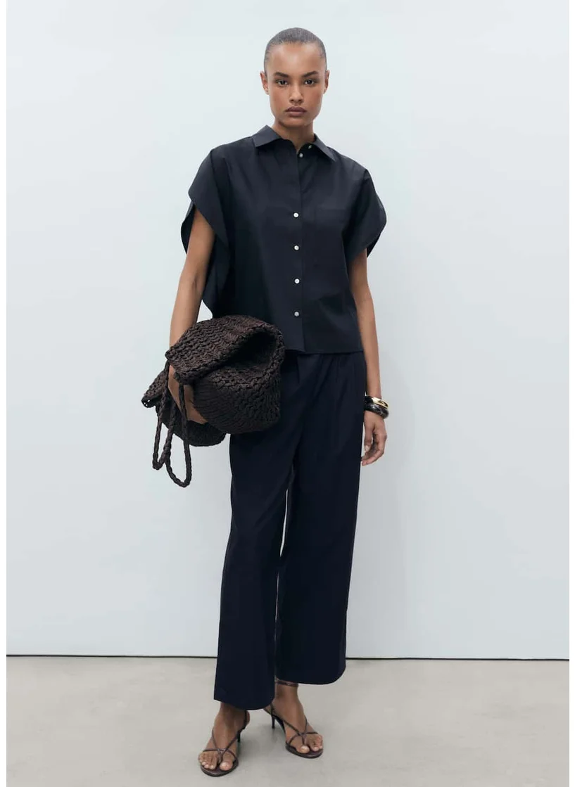 MANGO Oversized Short-Sleeved Shirt