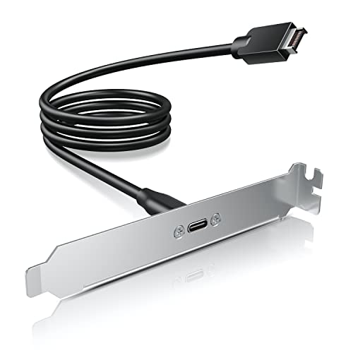 GRAUGEAR 20Gbps USB 3.2 Gen 2x2 USB-C Front Panel Type-C Adapter, Motherboard Header Extension Cable, USB-C to USB3.2 Type-E Key-A 20-Pin Connector with PCIe Bracket, 23.6 in [G-AD-ETC-10G] - Image 1