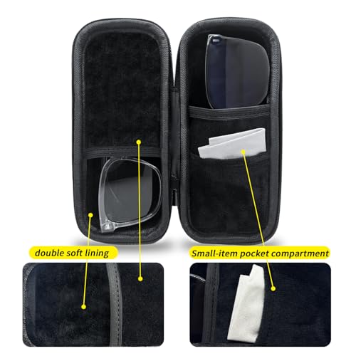 Throjin double eyeglass case sunglasses case EVA hard shell with Zipper Closure eyeglass travel case for Vehicle - Image 2