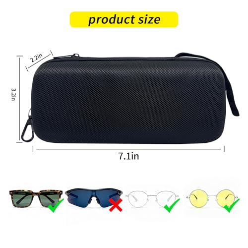 Throjin double eyeglass case sunglasses case EVA hard shell with Zipper Closure eyeglass travel case for Vehicle - Image 4