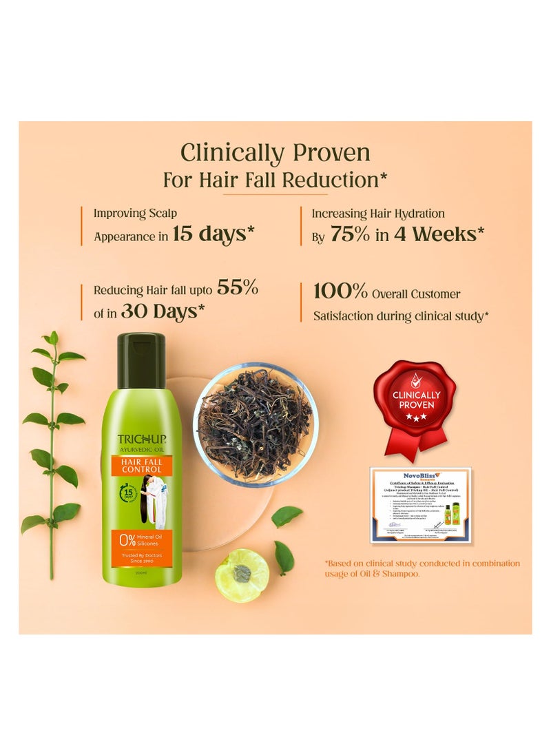 Trichup Ayurvedic Hair Fall Control Oil | 5 Natural Ingredients | No Mineral & Paraben- 200ml