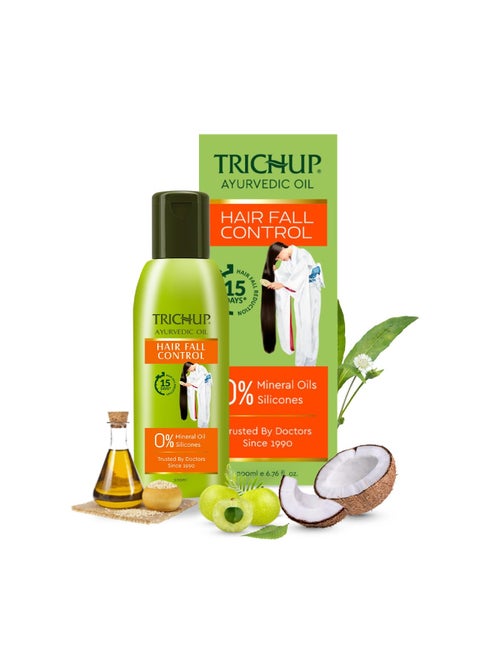 Trichup Ayurvedic Hair Fall Control Oil | 5 Natural Ingredients | No Mineral & Paraben- 200ml