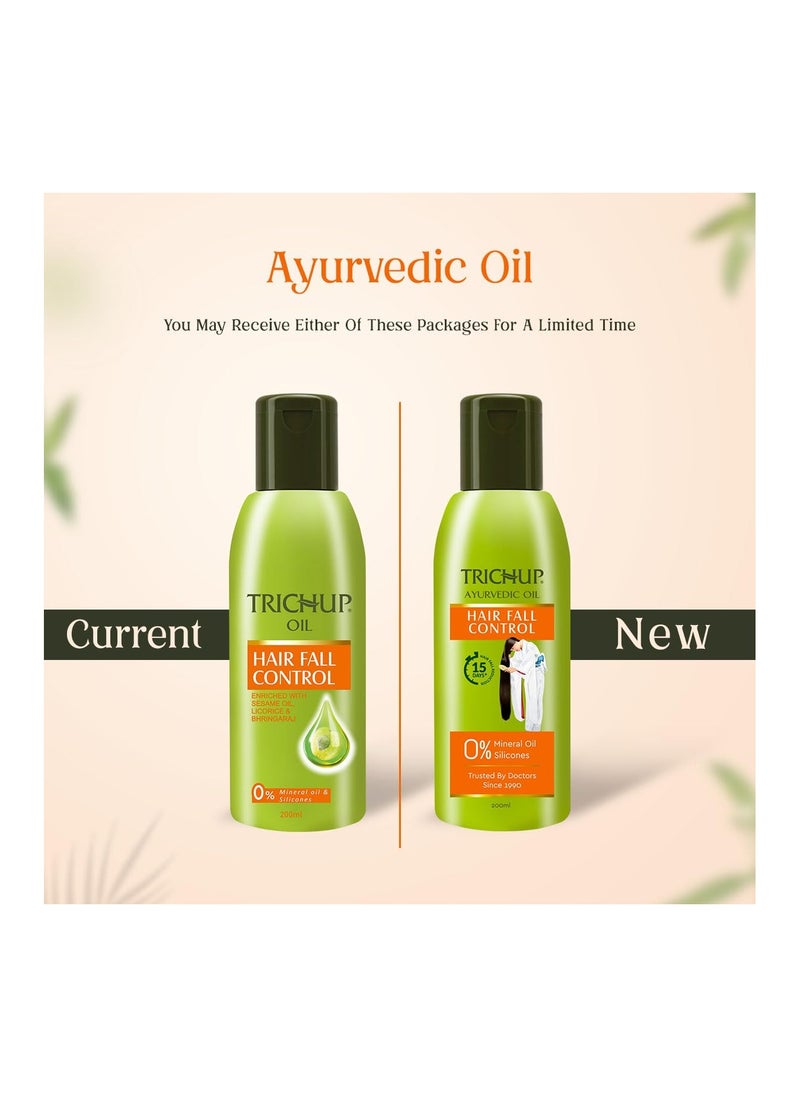 Trichup Ayurvedic Hair Fall Control Oil | 5 Natural Ingredients | No Mineral & Paraben- 200ml