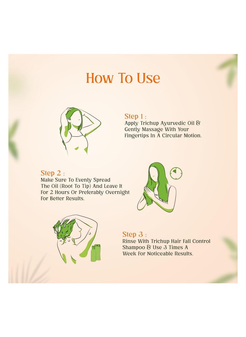 Trichup Ayurvedic Hair Fall Control Oil | 5 Natural Ingredients | No Mineral & Paraben- 200ml
