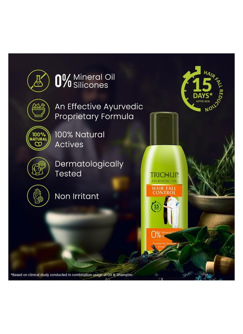 Trichup Ayurvedic Hair Fall Control Oil | 5 Natural Ingredients | No Mineral & Paraben- 200ml
