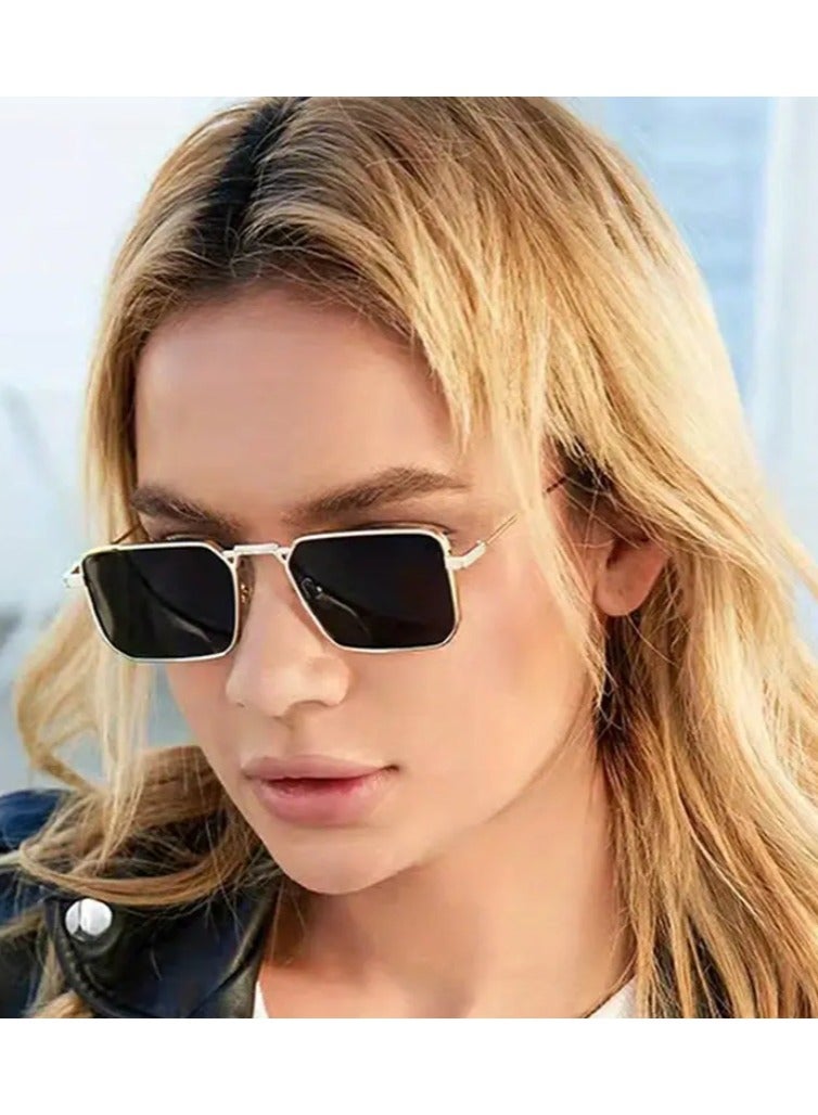 QUALITY Classic Retro Rectangular Small Frame Men's Fashion Glasses Suitable for Daily Casual Street Photography and Party Use - Image 3