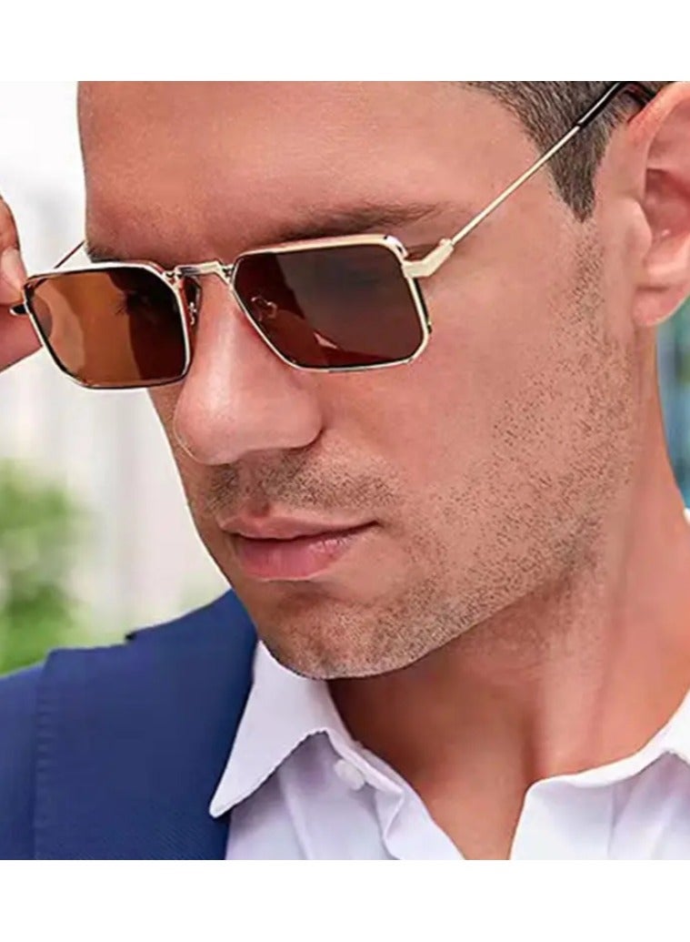 QUALITY Classic Retro Rectangular Small Frame Men's Fashion Glasses Suitable for Daily Casual Street Photography and Party Use - Image 4